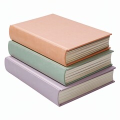 Stack of Three Hardcover Books with Pastel-Colored Covers.