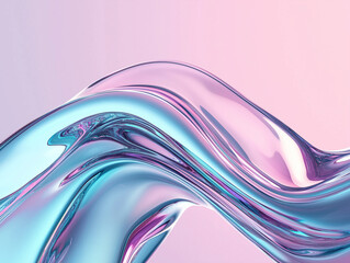 Fototapeta premium Modern Iridescent Glass Flow in Soft Pastel Colors
