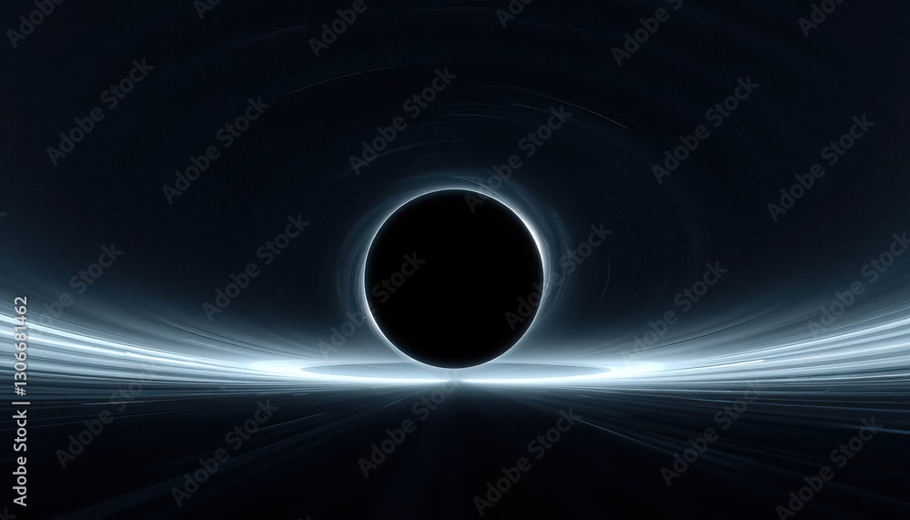 Aufkleber artistic rendering of black hole and event horizon displaying otherworldly phenomenon
