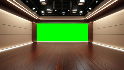 News Studio, Backdrop For TV Shows .TV On Wall.3D Virtual News Studio Background, 3d illustration