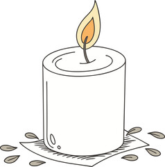 illustration of a candle in a candlestick