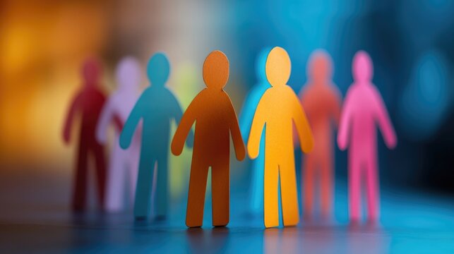 Colorful paper figures representing diversity and togetherness of people