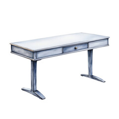 Rectangular Writing Desk with Drawer Showcasing Pedestal-Style Legs