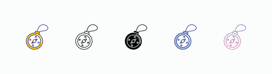 Compass icons set in different style vector stock 