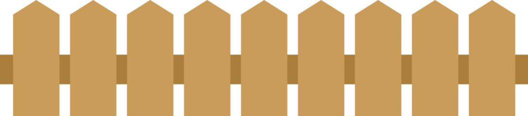 Outdoor Garden Fence.
Simple wooden fence flat Vector illustration.
Transparent background.