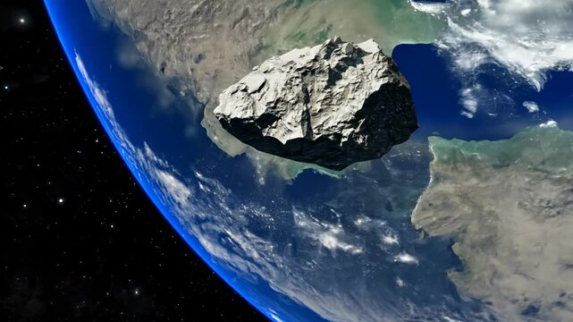 A huge asteroid or a wandering planet dangerously close to Earth. A cosmic threat to civilization. A cosmic threat emerges as a giant asteroid approaches Earth at an alarming speed.