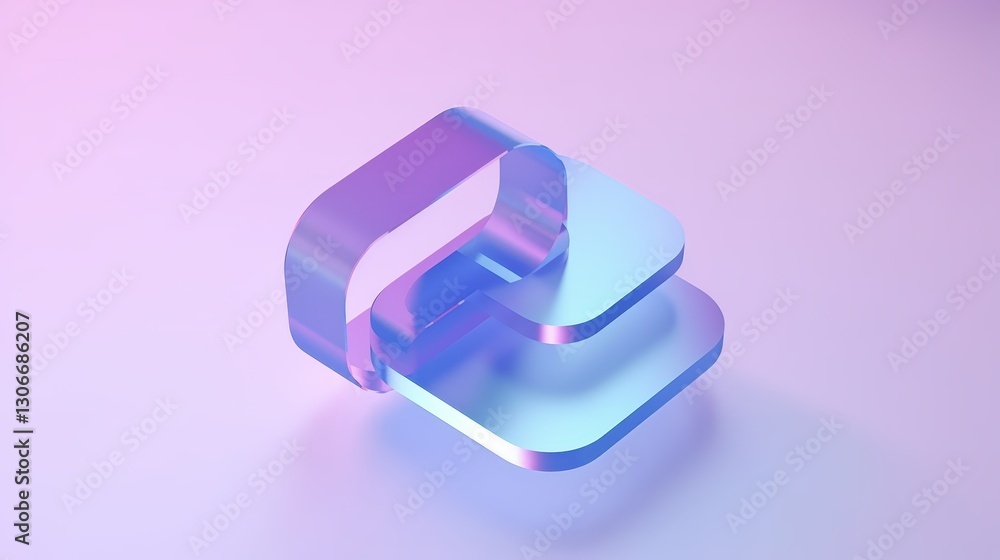 Poster minimalistic 3d render of abstract shapes in soft pastel colors, highlighting modern aesthetics and 