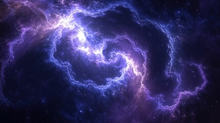 Mystical cosmic swirl with shining stars in deep space background