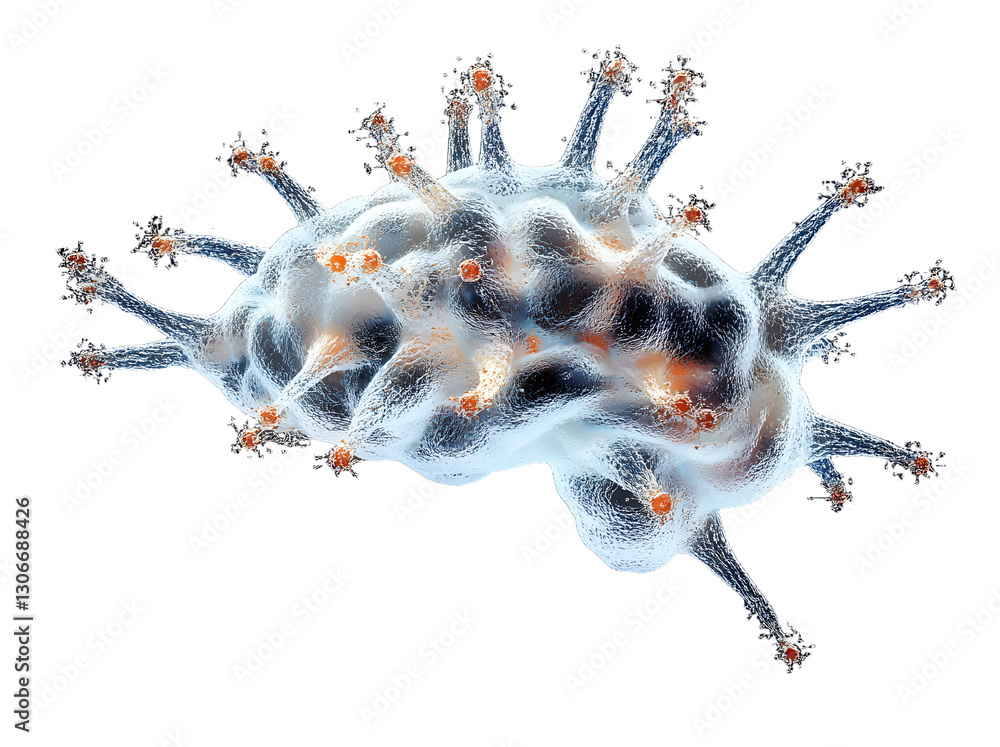 Poster brain technology synapses isolated transparent background