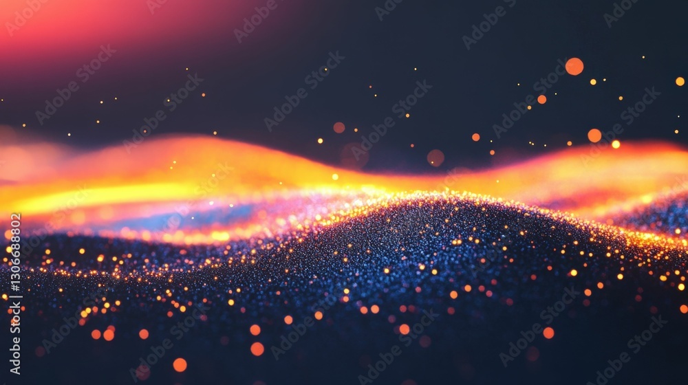 Wall mural abstract background with sparkling golden bokeh lights on a neutral gradient smooth textures high de