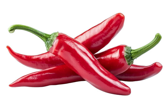 red chili peppers - spicy food ingredient on white background