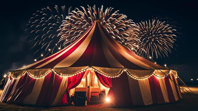 Circus with fireworks.