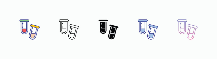 Test Tube icons set in different style vector stock 