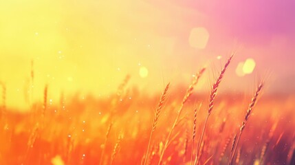 Fototapeta premium Vibrant abstract background featuring wheat fields and harvesting machine