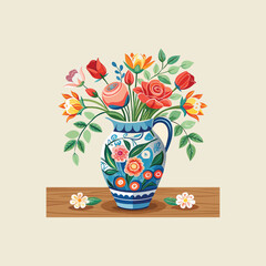 bunch of flowers in a container