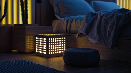 Generative AI, Warm Minimalist Bedroom with Natural Elements and Earthy Tones