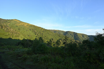 Obraz premium Climbing Mount Naeba, Niigata, Japan