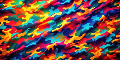 Camouflage Pattern on Vibrant Background - Abstract Art