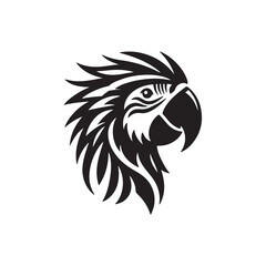 Fototapeta premium Macaw head vector silhouette logo art