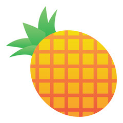 Gradient color icon, illustration for Pineapple, fruit.