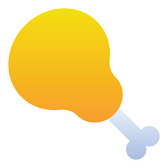 Gradient color icon, illustration for Drumstick, leg piece, chicken.