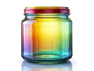 Empty Glass Jar - White Background - High-Resolution Still Life
