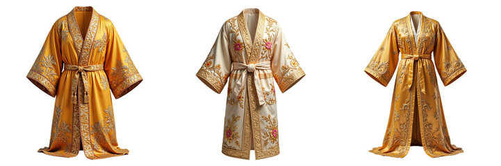 Elegant Robes Displayed with Gold Embroidery