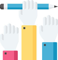 education for all flat vector web icon
