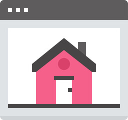 home page flat vector web icon