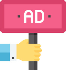 advertisement flat vector web icon
