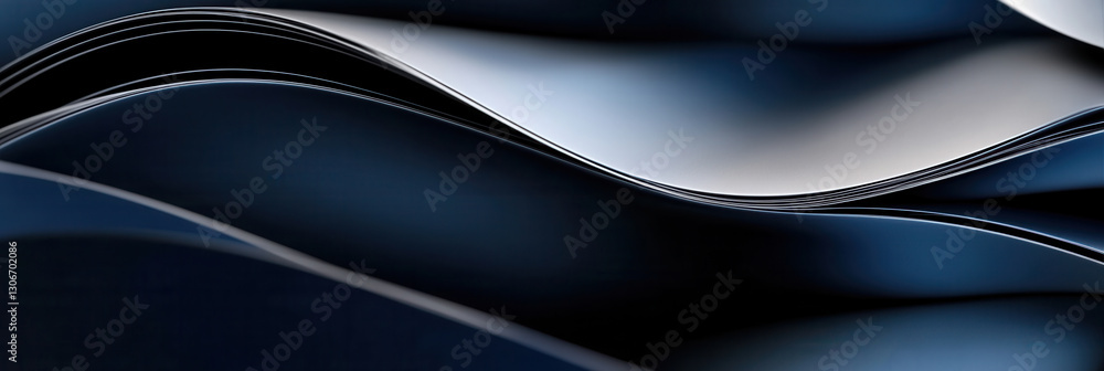 Aufkleber Dynamic 3D inspired background with layered wave structures representing political discourse in navy and silver tones Generative AI