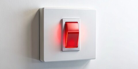 Modern Wall Light Switch - Red Indicator - Clean Design