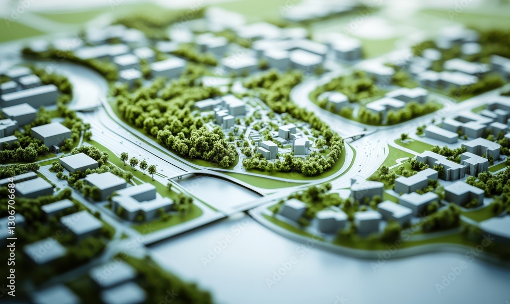 Poster futuristic infrastructure and utilities planning through 3d modeling for innovative future developme