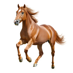 Obraz premium Brown horse, Running horse isolated on white background
