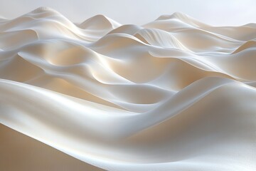 Obraz premium As a soft breeze shapes the landscape, intricate patterns and serene beauty emerge from the ivory dunes, revealing a mesmerizing display of delicate curves and otherworldly charm.