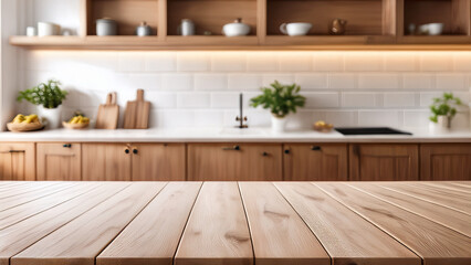 Fototapeta premium Product Presentation 3D – White Wood Kitchen