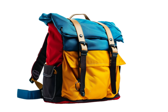 Compact Rolling School Backpack for Daily Commutes Isolated on Transparent Background