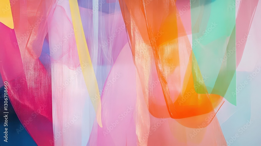 Poster abstract fluid art with translucent color overlays creating a vibrant effect