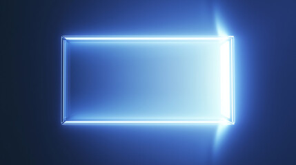 Fototapeta premium blue light frame, science technology,AI gate, abstract blue background, empty space, Scene background 3D, abstract blue light background