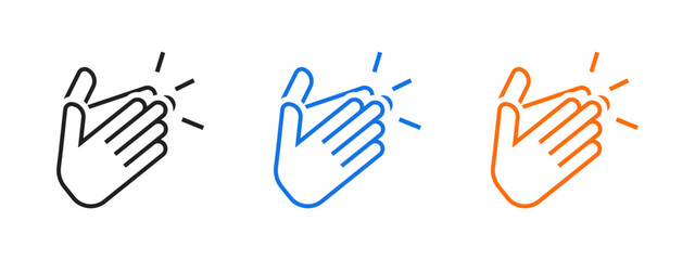 clap icon set isolated on white