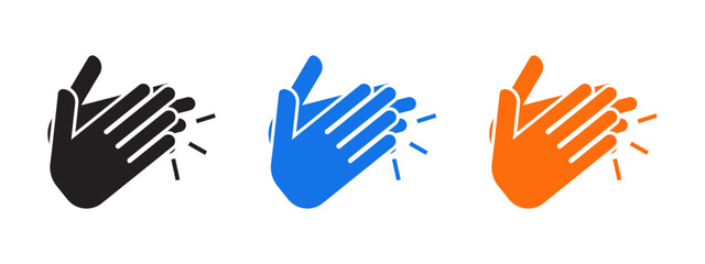 clap icon set isolated on white