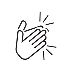 clap line icon isolated on white