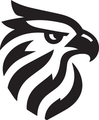 Bold Tribal Eagle Head Vector Logo in Black and White

