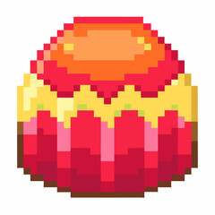 A red and yellow dessert with a yellow center