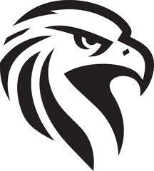 Bold Tribal Eagle Head Vector Logo in Black and White


