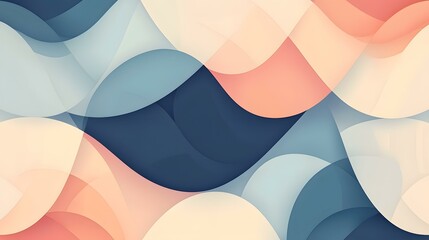 Abstract Pastel Wave Background Soft Blue Pink Cream Shapes
