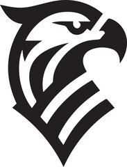 Bold Tribal Eagle Head Vector Logo in Black and White

