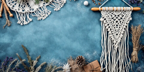 Concept photo of macrame with space for text