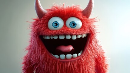 Vividly illustrated, the fierce red-furred creature stands poised, its fiery mane flowing as it bellows wide open with an elongated tongue. Its penetrating gaze emanates from intense, dark eyes, capti