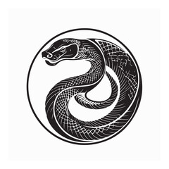 Mamba snake logo design template illustration on white background.